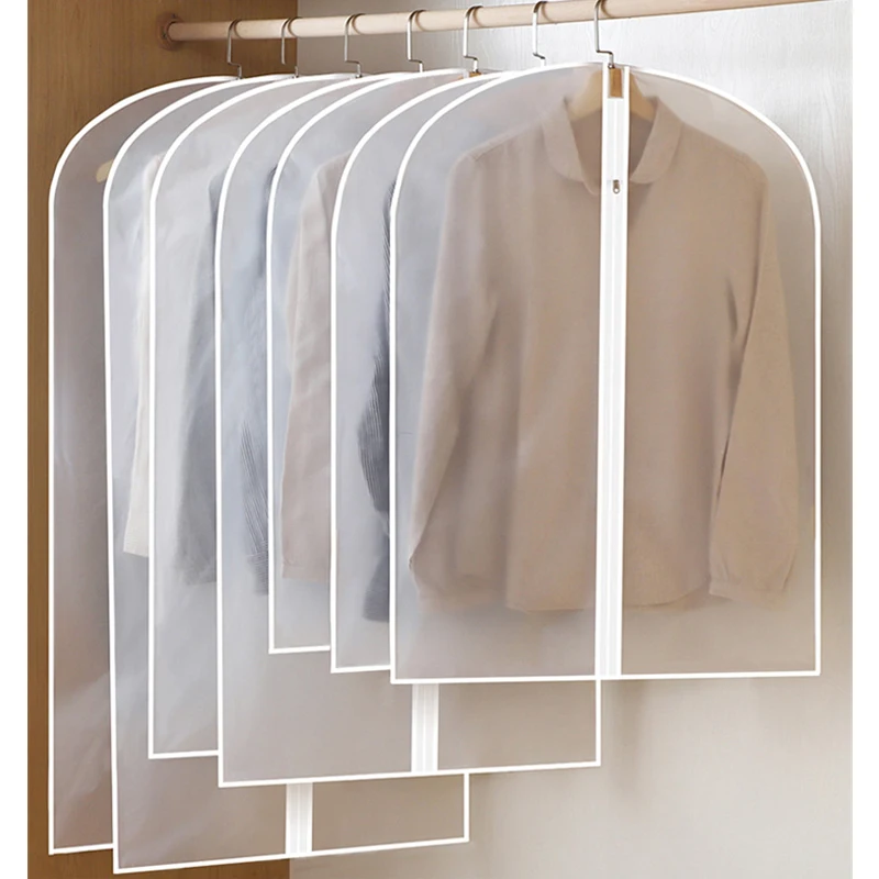 Translucent Hanging Garment Bags Waterproof Dustproof Carrier Protector Bags for Long Dress Costumes Suits Gowns Coats 10 Pack PEVA Clothes Cover Set XL MAGLAUG Garment Covers 