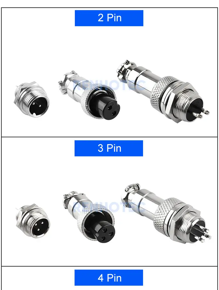 1pcs GX12 3 Pin Male & Female 12mm Wire Panel Connector Aviation Plug