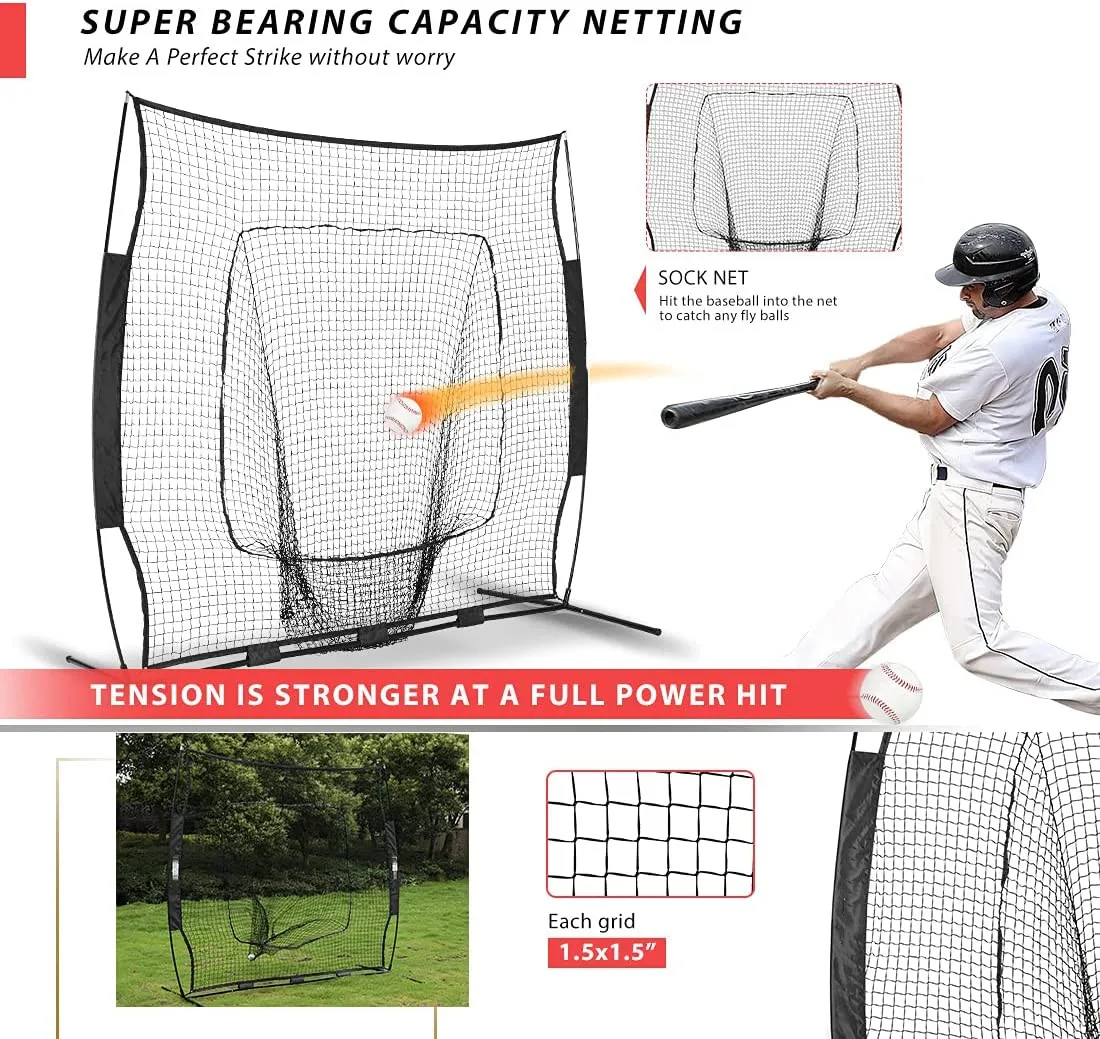 Bn01b Portable Training Baseball Net,Softball Practice Hitting Pitching