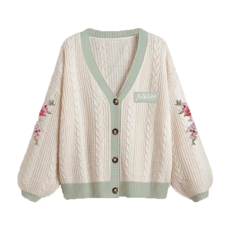 トップス Embroidered Design Summer Knit Cardigan Midsummer Cardigan – Denim And Bone