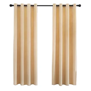 Grommet Room Blackout Velvet Curtain With Grommet Top for Bedroom Living Room
