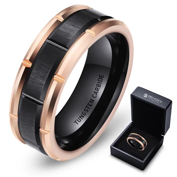 Guangzhou Wholesale Jewelry 8mm Black Gold Tungsten Carbide Ring For Men Women Engagement Wedding Band Comfort Fit