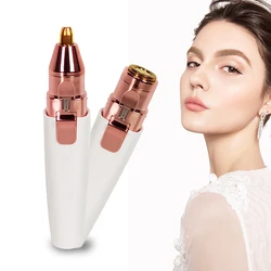 Портативный Перезаряжаемый металлический триммер с двойной головкой, Электрический мини-триммер для бровей, регулируемое средство для удаления волос, Женская бритва для бровей