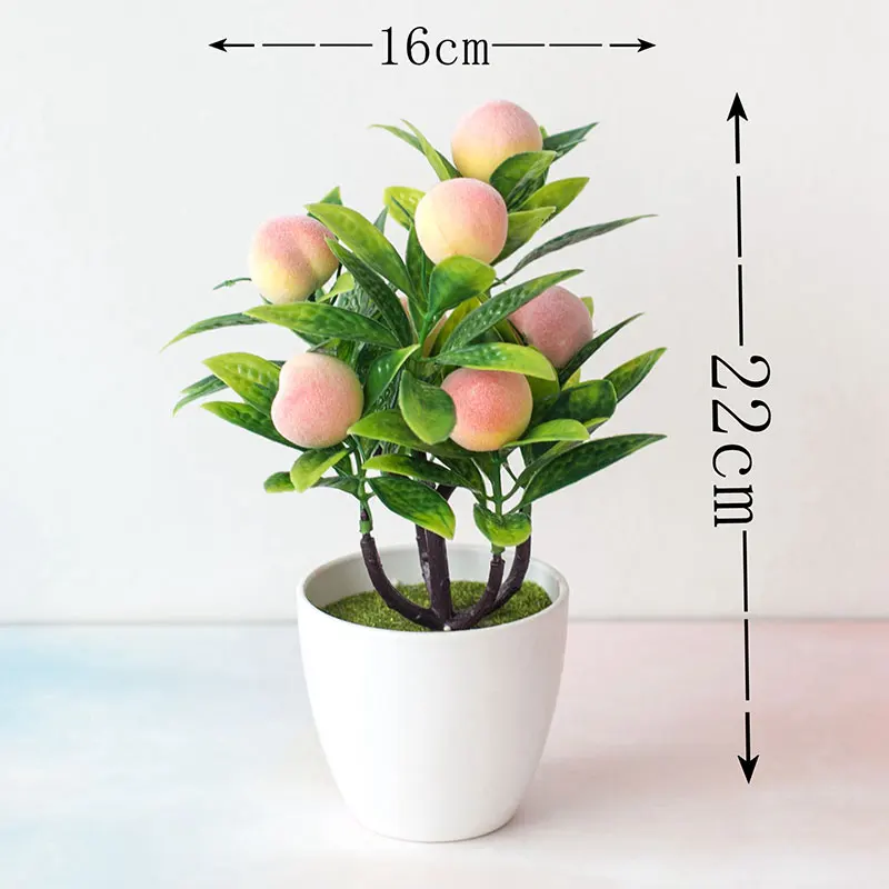 Knstliche Fuit Bonsai Zitrone Orange Shiitake Pilz Pfirsich Pfeffer  Erdbeer baum Knstliche Frucht Topf fr Home Decorative