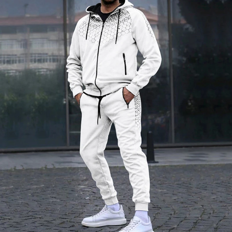 Chinjane Custom Premium Print Hoodie Sets Blank Sweat Suits Men With Pocket  Tracksuits Set Blank Jogging Suits Men Sweatsuit