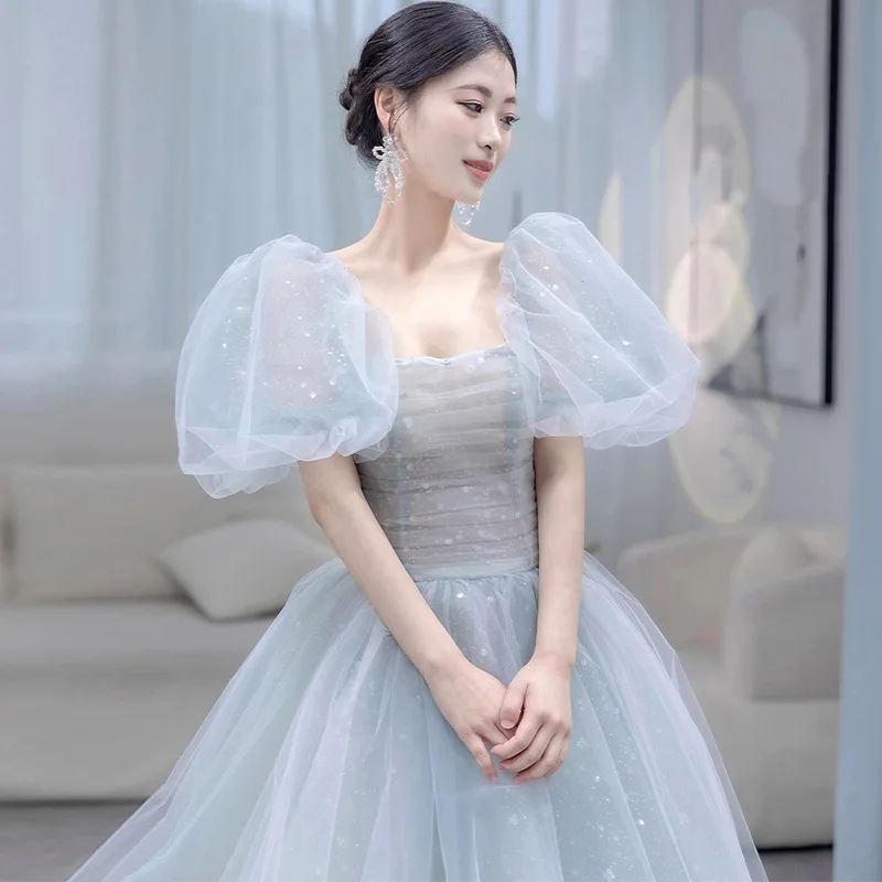 S7482F Hot -selling New New Fantasy Fairy Light Sateraine Emphasized Blue  Starry Sky Women Party Dresses Long Evening Elegant| Alibaba.com