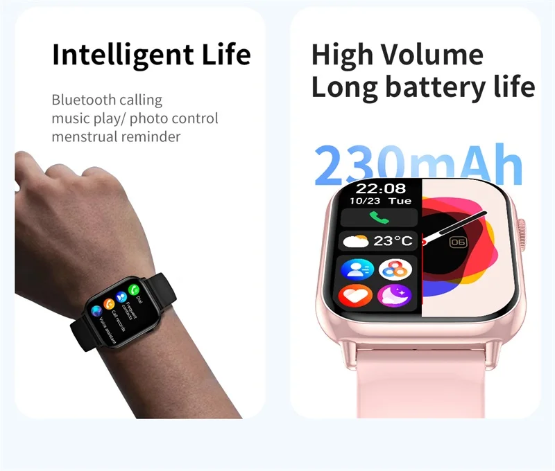 HD15 Smart Watch Bracelet Men Women 1.75Inch HD Screen Heart Rate Monitoring Waterproof BT Call Smartwatch (4).jpg