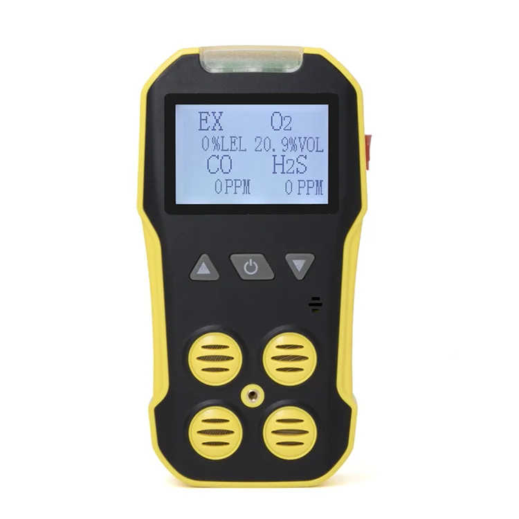 Высокочувствительный портативный горючий H2S O2 CO 4 в 1 ручной перезаряжаемый промышленный многогазовый детектор с