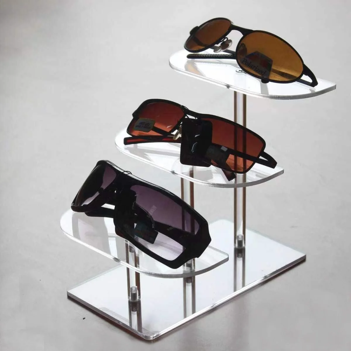 Wholesale Countertop Acrylic Eyeglasses Holder Sunglass Stand Display Shelf 4 Risers Frames 7762