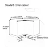 45-103*88*58 cm Armadio angolare standard