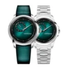 Green+ Silver steel strap