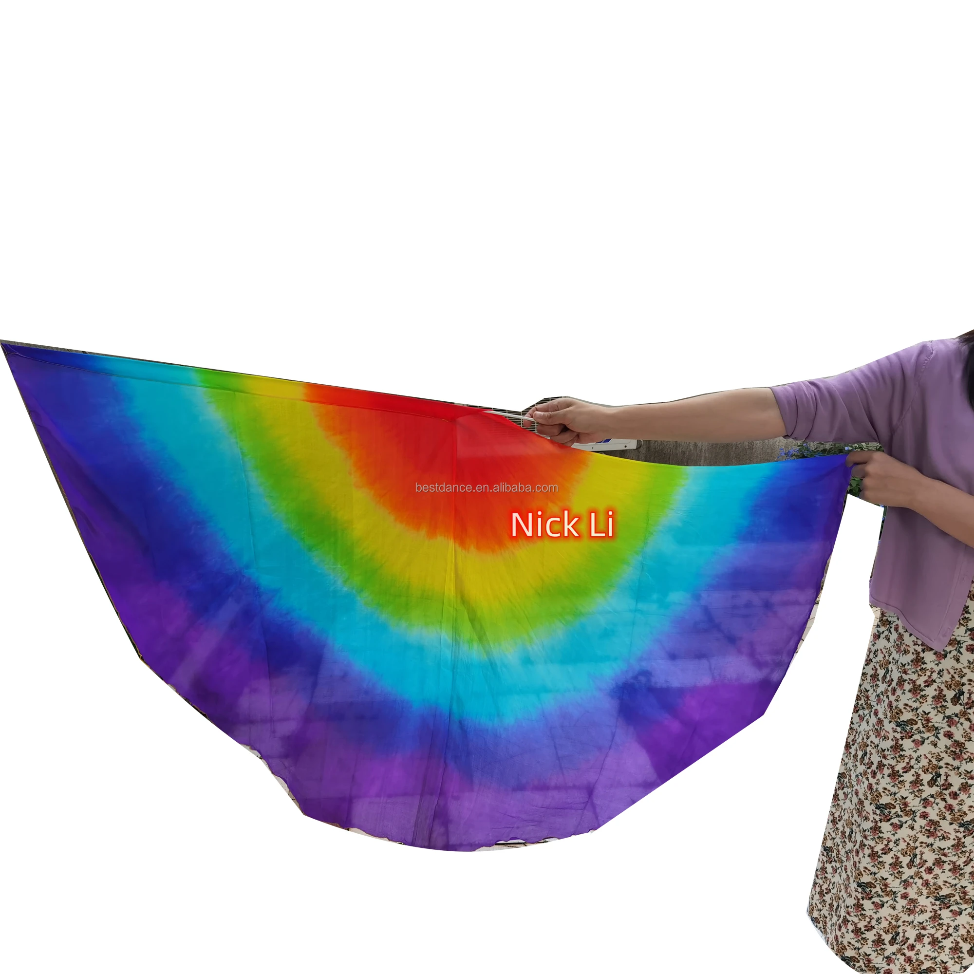Angelic Wing Worship Flag - Colorful Real Silk Veil Flag