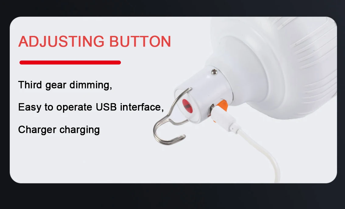 Home and outside night lighting 60w USB rechargeable emergency LED bulb light lamp
