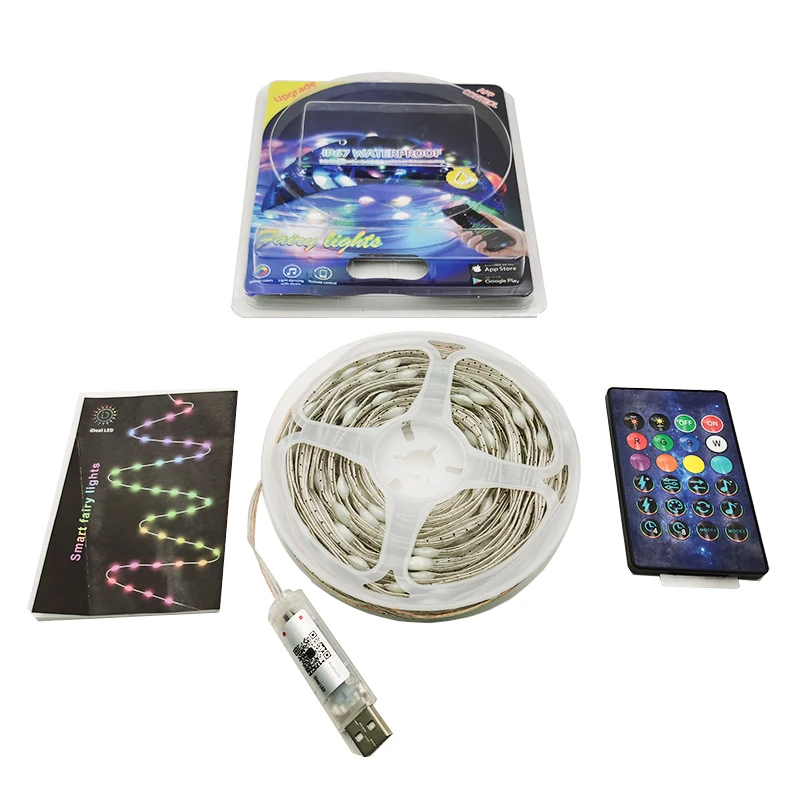 APP Remote Control LED  Christmas Tree Lamp Decoration USB Plu IP65waterproof Outdoor Indoor RGB Dreamcolor  Holiday fairy Light