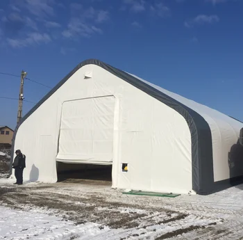 Double Truss Fabric Building Big Roof Top Waterproof Storage Warehouse ...