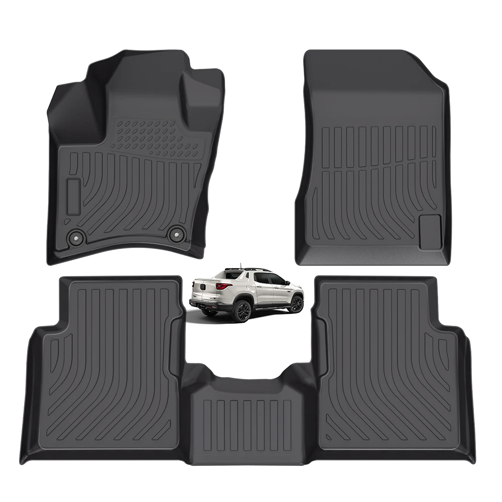Scratch Resistant All Weather 3D Tpe Car Mats Custom Car Floor Mats Automotive Kit Carpet for Fiat Toro Mats Decorative Carpet