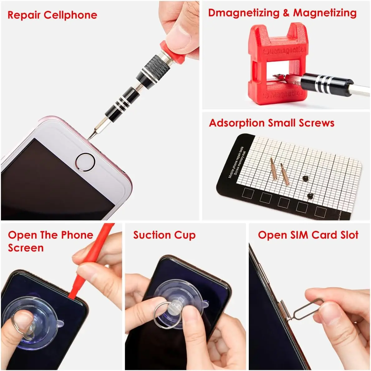 115 in 1 DIY OEM Multi-Purpose Small CRV Steel Household Auto Repairing Tools Screwdriver Set Magnetic Tip Cell Phone Repair Kit - Image 5