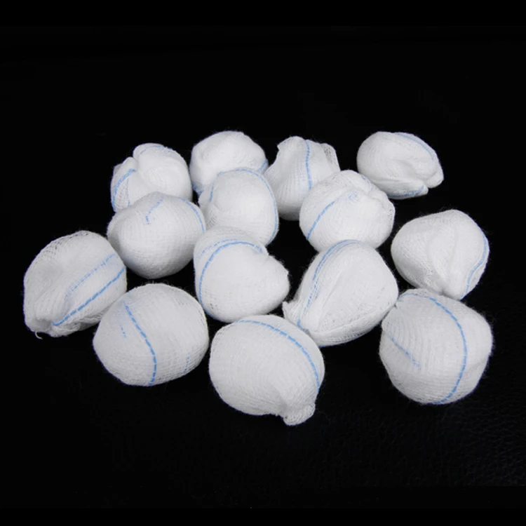 Wholesale medical first aid sterilized cotton gauze ball with x-ray detectable