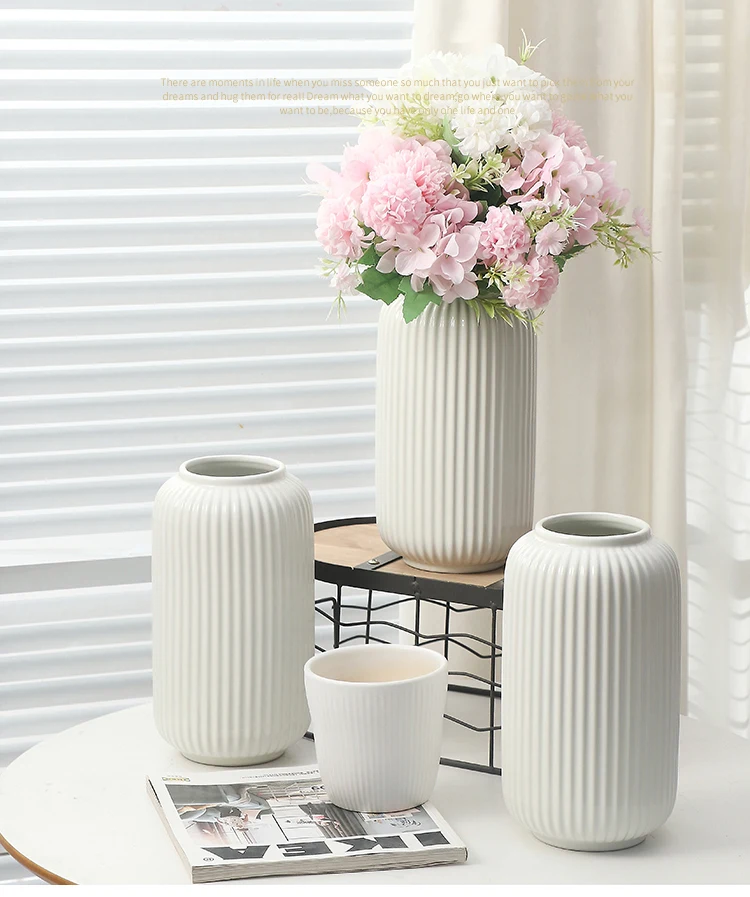 Naturix 2023 Best Sellers Decorative White Cylinder Nordic Ceramic