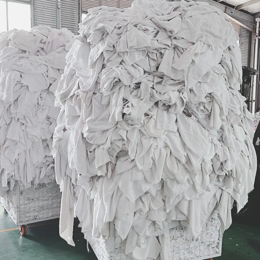 Factory Wholesale White 100% Cotton Industrial Cleaning Towels & Rags-High-grade Strong Absorption 10-100kg/bag From China