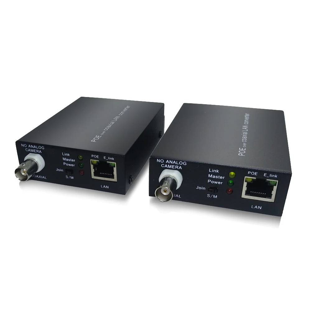 Extendeur Ethernet Sur Câble Coaxial - 500 M - Alimentation Et Données Pour Caméra POE - 7