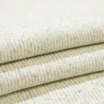 China Supplier Soft High Stretch Recycled Ribbed 90% Viscose 7%Ployester 3%Spandex Knit Rib Fabric For Clothes