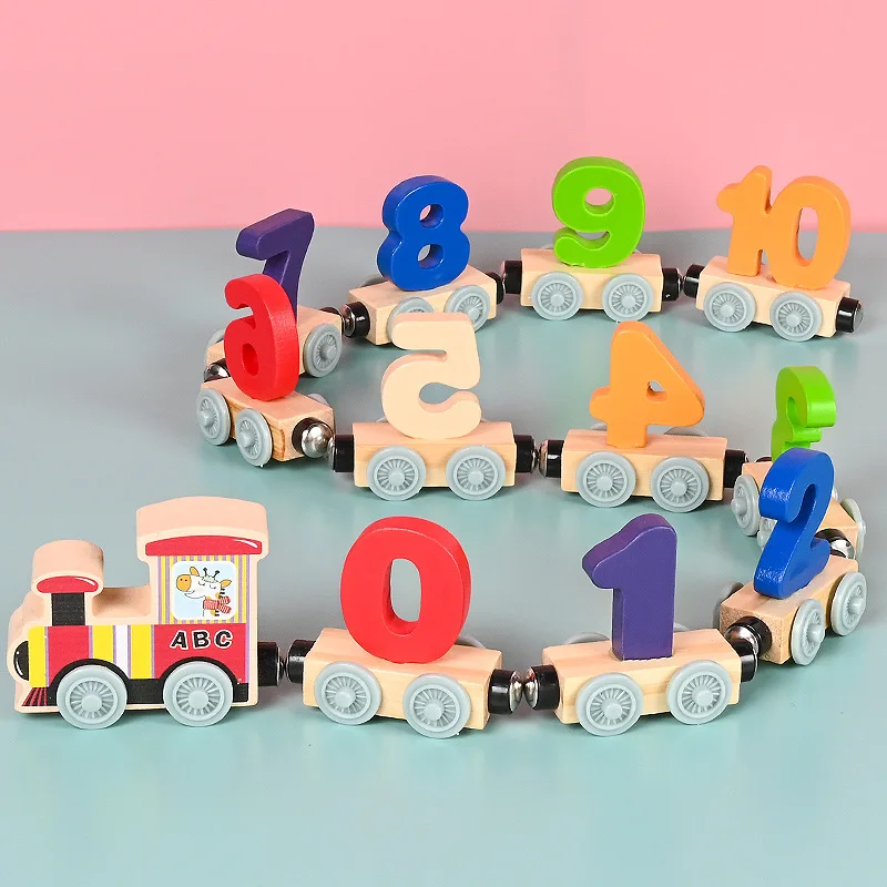 Wooden Digital Alphabet Mini Train Kids' Learning Toy