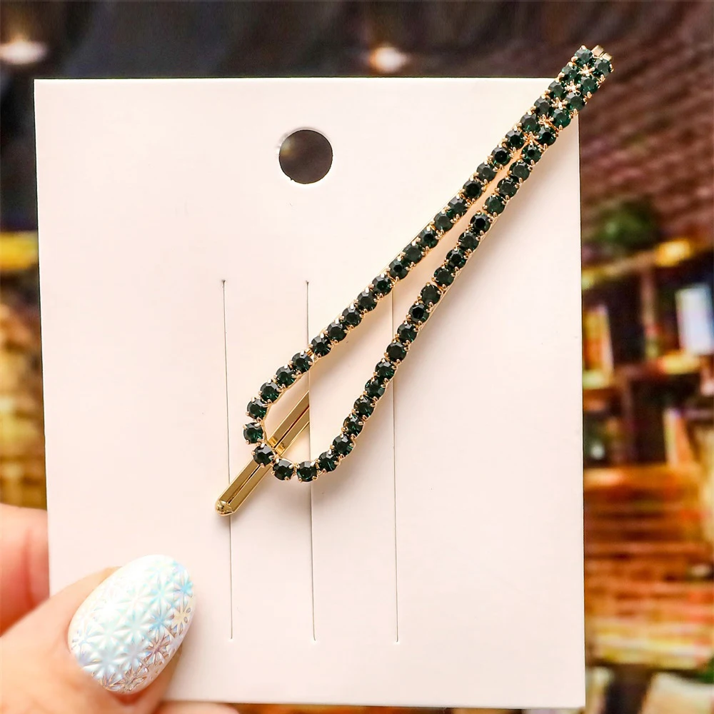 Модные аксессуары на заказ, женские заколки для волос в форме капли воды со стразами, роскошные заколки для волос, заколка для волос с милыми стразами для женщин