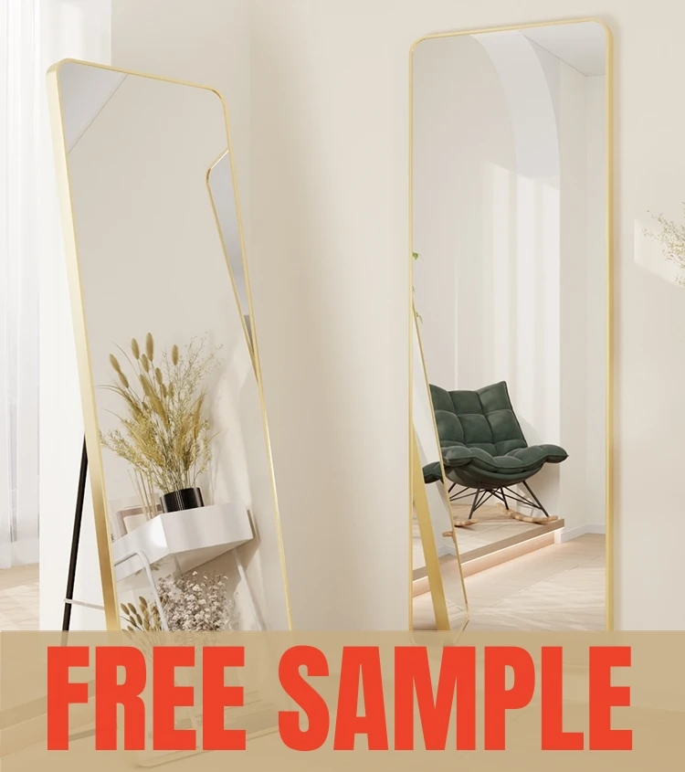 product floor mirrors dressing mirror full length body free standing gold aluminum framed full length large size oversized mirror183-0