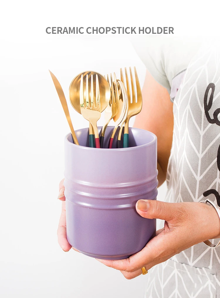 Eco-Friendly Nordic Tableware Single-Tier Ceramic Chopstick Holder Standing Type Installation
