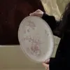 Pink Flower Oval Plate 30.5*2 1.5*2