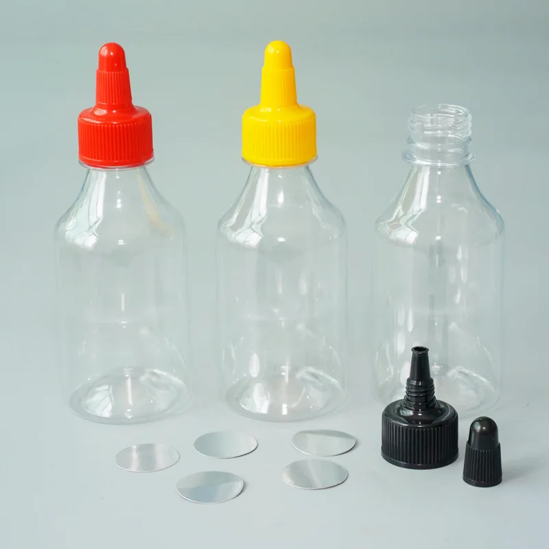 Set 4 Mini Contenitori Portatili Per Salse E Spezie - Bottigliette Trasparenti In Plastica Per Barbecue, Picnic E Cucina (Rotondi)