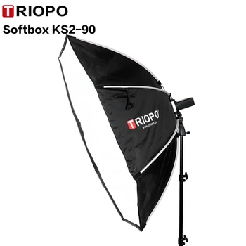 Triopo KS2 55cm 65cm 90cm Photographic Lightbox Foldable Octagon Softbox Handle Bracket Mount SoftBox Godox Yongnuo Speedlite detail image