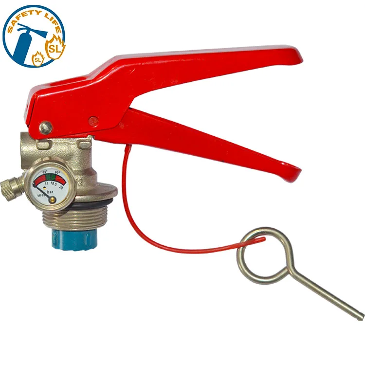 Red Handle Fire Extinguisher Head Landing Valve 212 g in Red and Black Painting Brass Material Chromed Valve