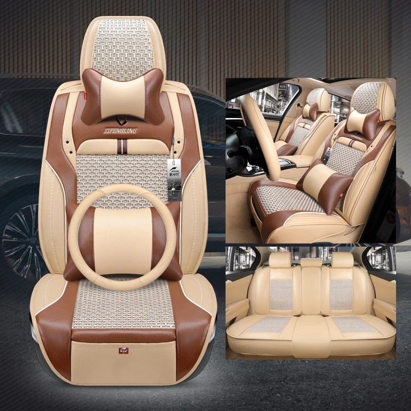 Seat Covers Pu Leather Car Seat Cover Simple With Pillows Full Set Car