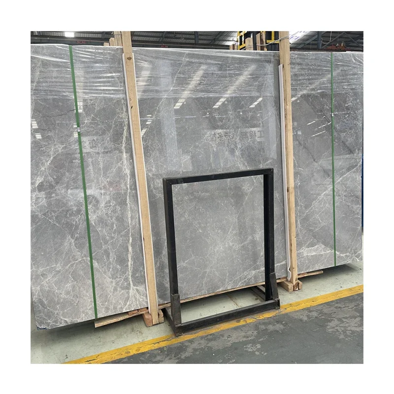Hochwertige polierte Graumarmorscheibe für Bodenbeläge im Innenbereich; maßgeschneidert, Fabrikpreis; Graumarmorfliesen für Wanddekoration im Badezimmer