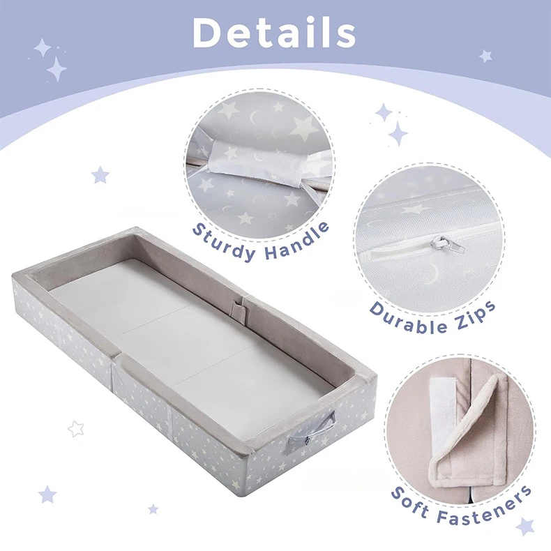 Inflatable Toddler Travel Bed - Portable Airplane Bed With Safety Bumpers For Camping & Trips
