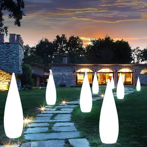 Outdoor Creative Landscape Lamp Lawn Led Decoration Standing Rechargeable Battery Water Drop Light Led Garden Decor