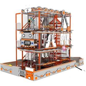 Good Indoor Kids Playground Trampoline Park Climbing Ropes Ninja Adventure Indoor Rope Course