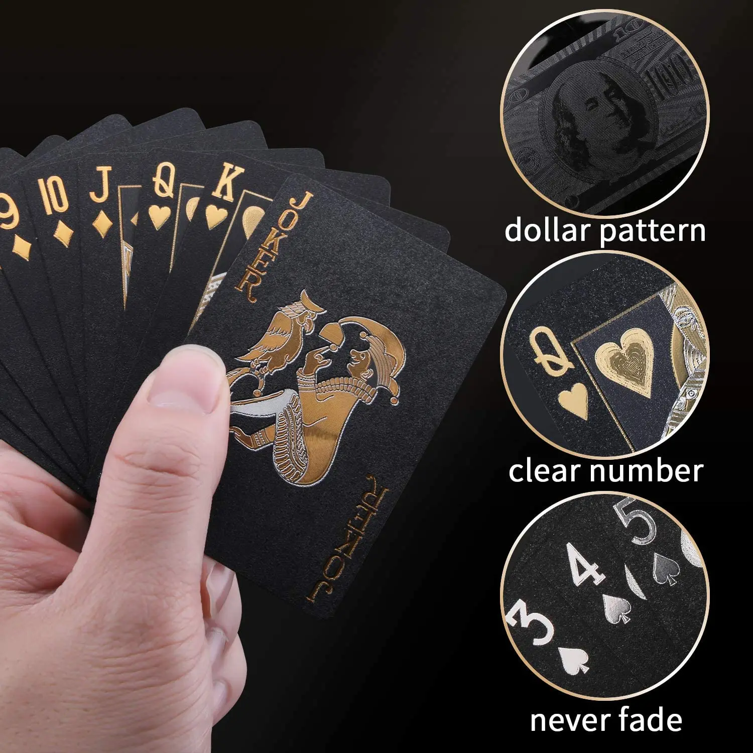 Custom Playing Cards Cool Black Playing Cards Waterproof Poker With
