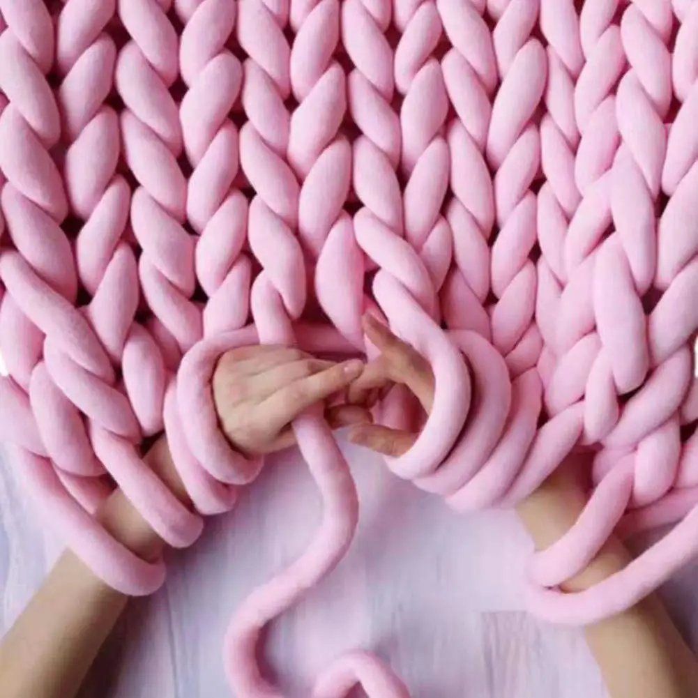 500G Soft Core Spun Yarn Fancy  Polyester Giant Chunky Yarn for Extreme Arm Hand Knitting Blanket