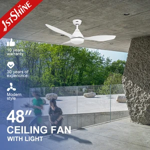 1stshine LED Ceiling Fan 2026 Simple Designer White Acrylic Blades 48 Inches LED Light Ceiling Fans