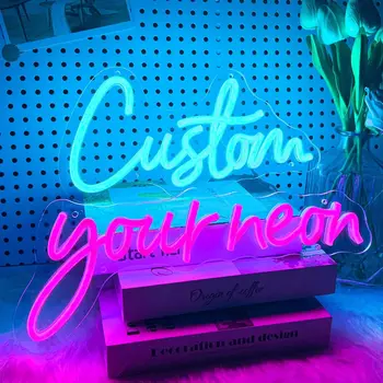 Custom Neon Sign Led Light Can Personalized Custom Logo Neon Sign Wall Decor for Wedding Happy Birthday Party 12 DC Outdoor Hang