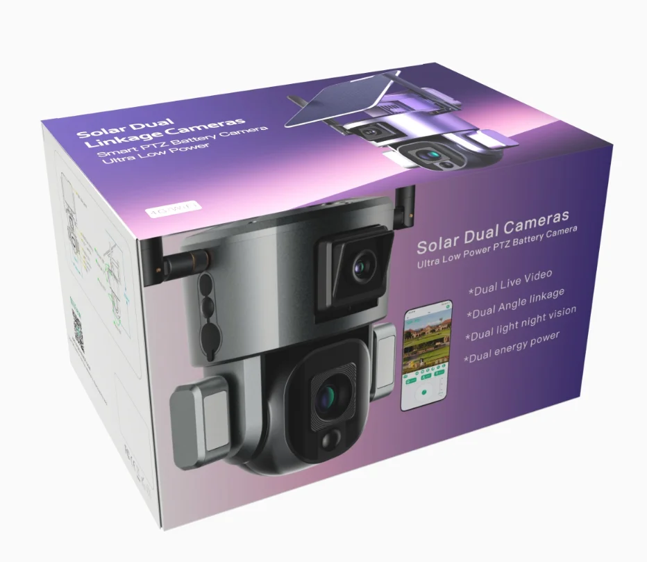 KAANSKY 4X 10X Optical Zoom Wireless Outdoor Solar Powered Security  Human Tracking 8MP Dual Lens CCTV 4g Solar Ptz Camera