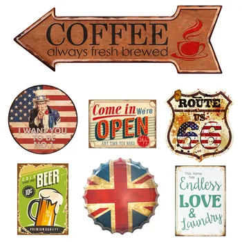 Custom Tin Picture Wall Arts Bar Crafts Old Decor Vintage Printing Retro Metal Signs