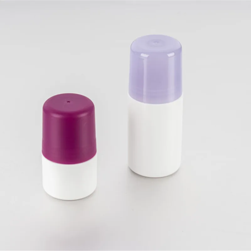 round bottle deodorant  30ml 50ml roll on bottle  plastic bottle with roll ball China factory