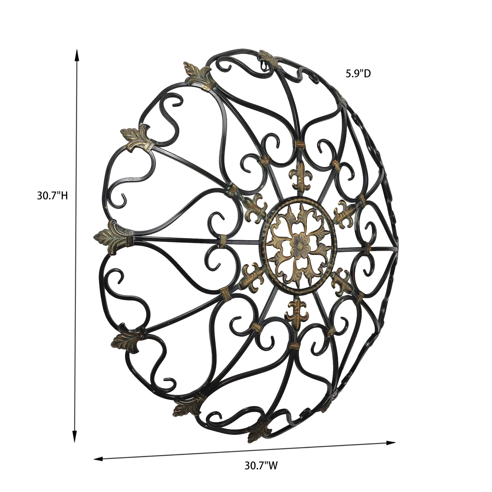 Luxury Round Metal Wall Art Rustic Home Decor With Ornate Pattern,Metal