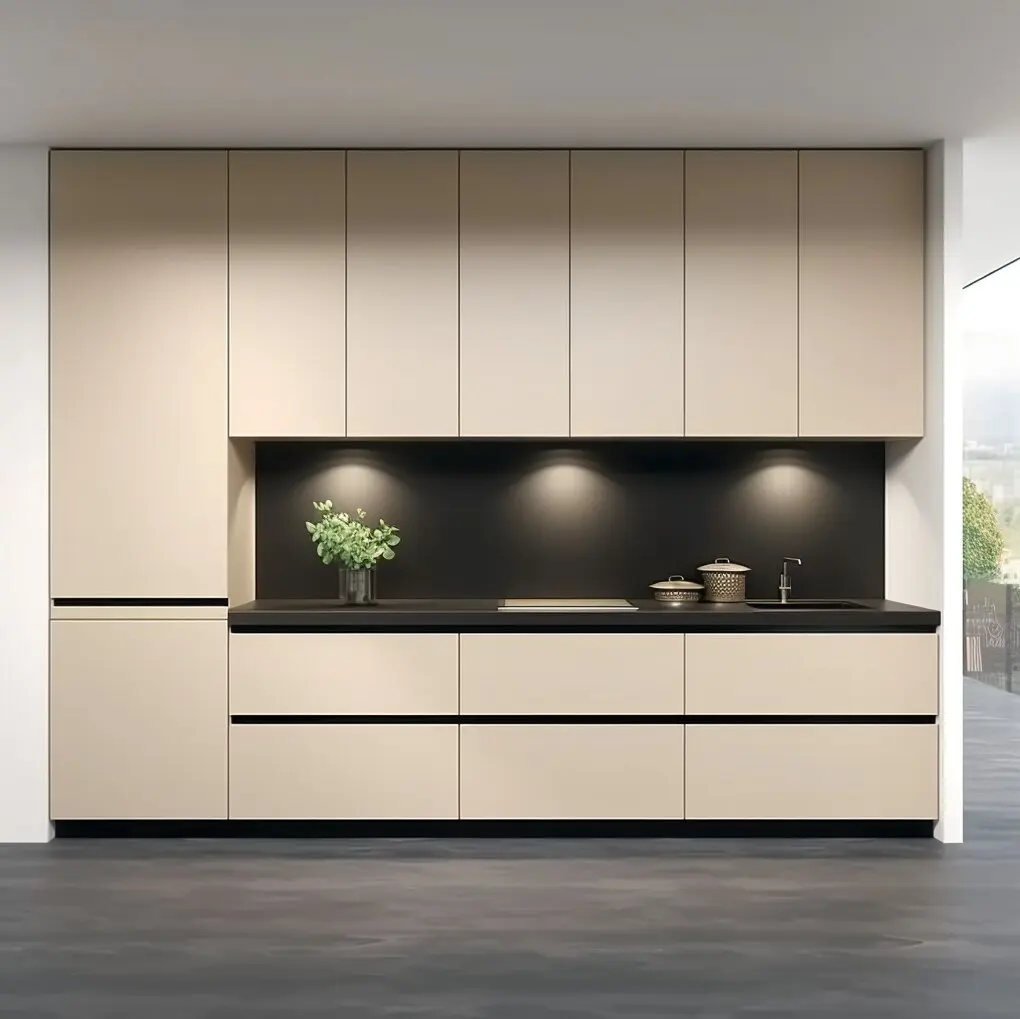 Wholesale White Modern Kitchen Design Cheap Melamine Kitchen Cabinets Wooden Kitchen Set