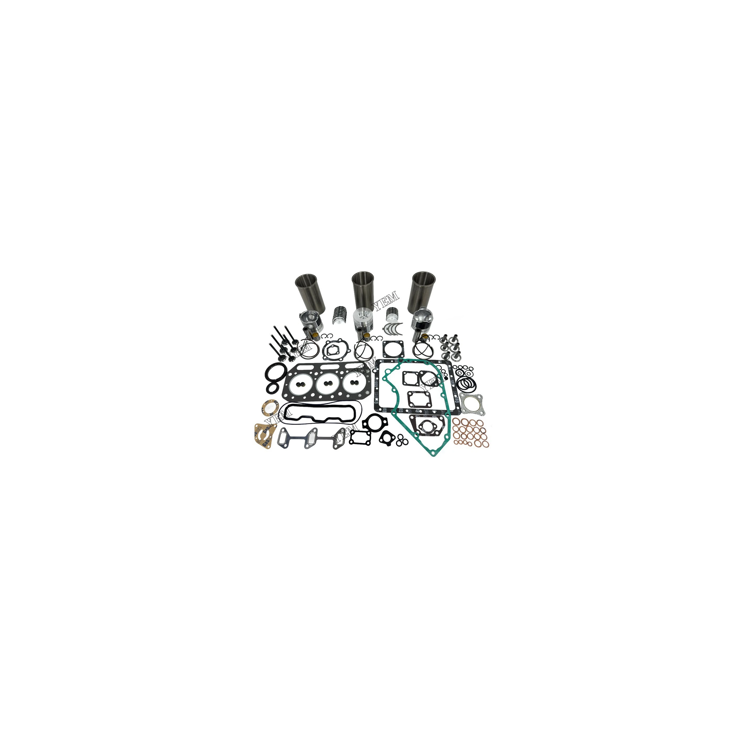 Overhaul Repair Kit With Valves Bearings Cylinder Liner Piston Rings Full Gasket Kit for Yanmar 3T75HLE Heavy Duty Engine Parts