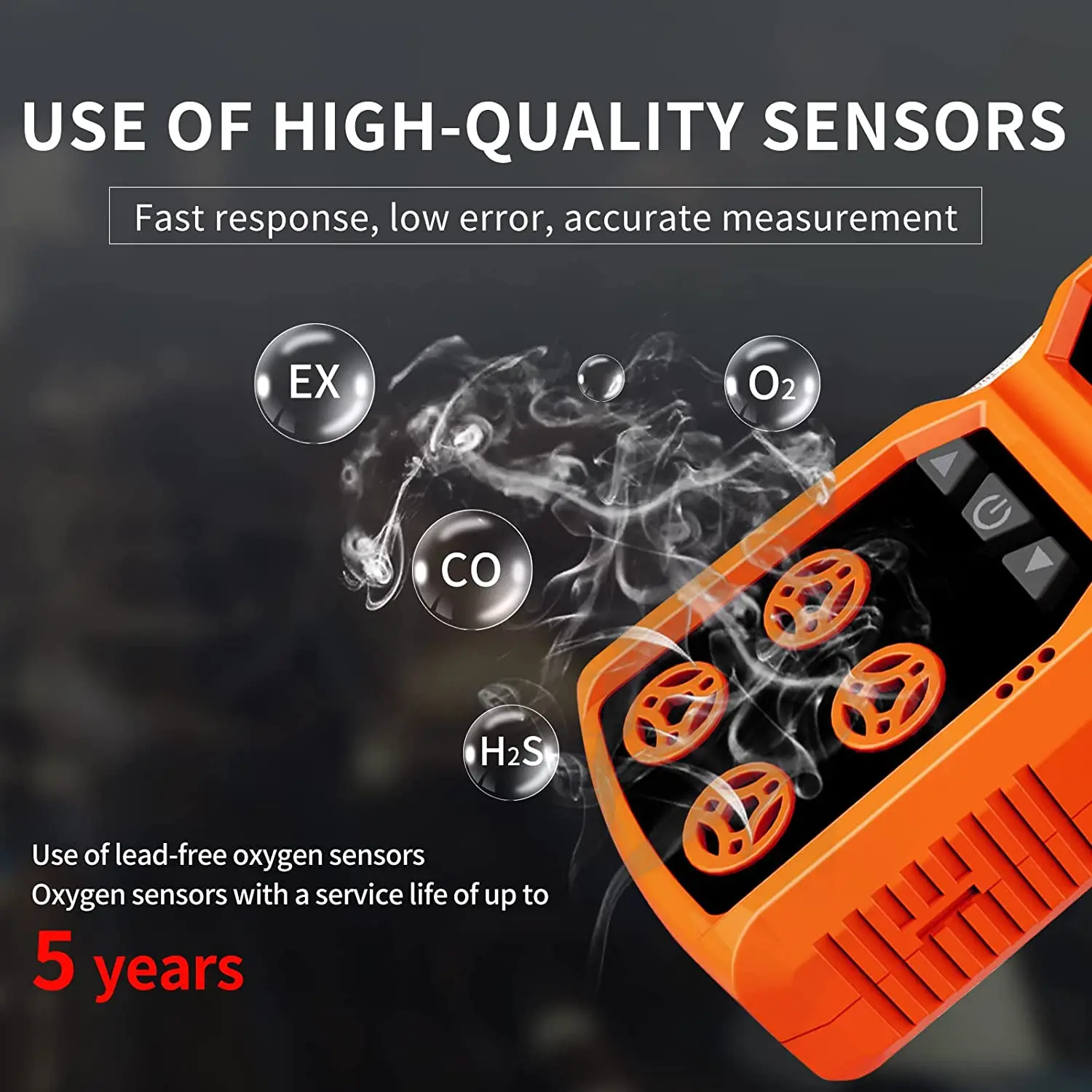 Gas Detector, 4 in 1 CO H2S O2 LEL Gas Monitor Meter Tester Analyzer with 3 Alarm Modes Sound Light Vibration Alarm, Rechargeable Display with Backlight Air Quality Tester Gas Detector, 4 in 1 CO H2S O2 LEL Gas Monitor Meter Tester Analyzer with 3 Alarm Modes Sound Light Vibration Alarm, Rechargeable Display with Backlight Air Quality Tester